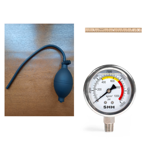 Pump / Pressure gauge / Inch Ruler Accessories for Vacuum Bell